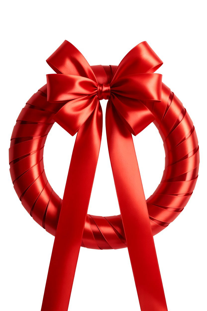 Red Satin Ribbon Wreath - 25 Ribbon Valentine's Day Wreath Ideas