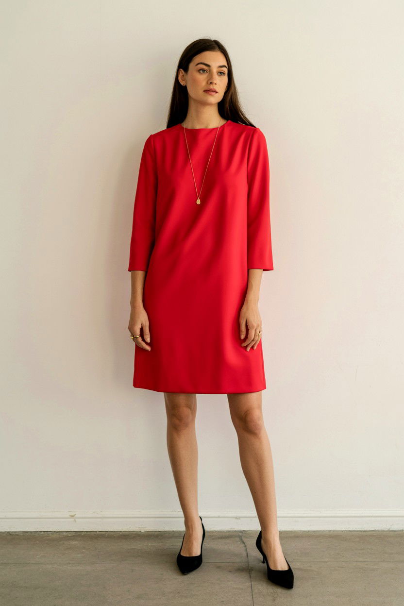 Red Shift Dress - 25 Valentine's Day Work Outfits