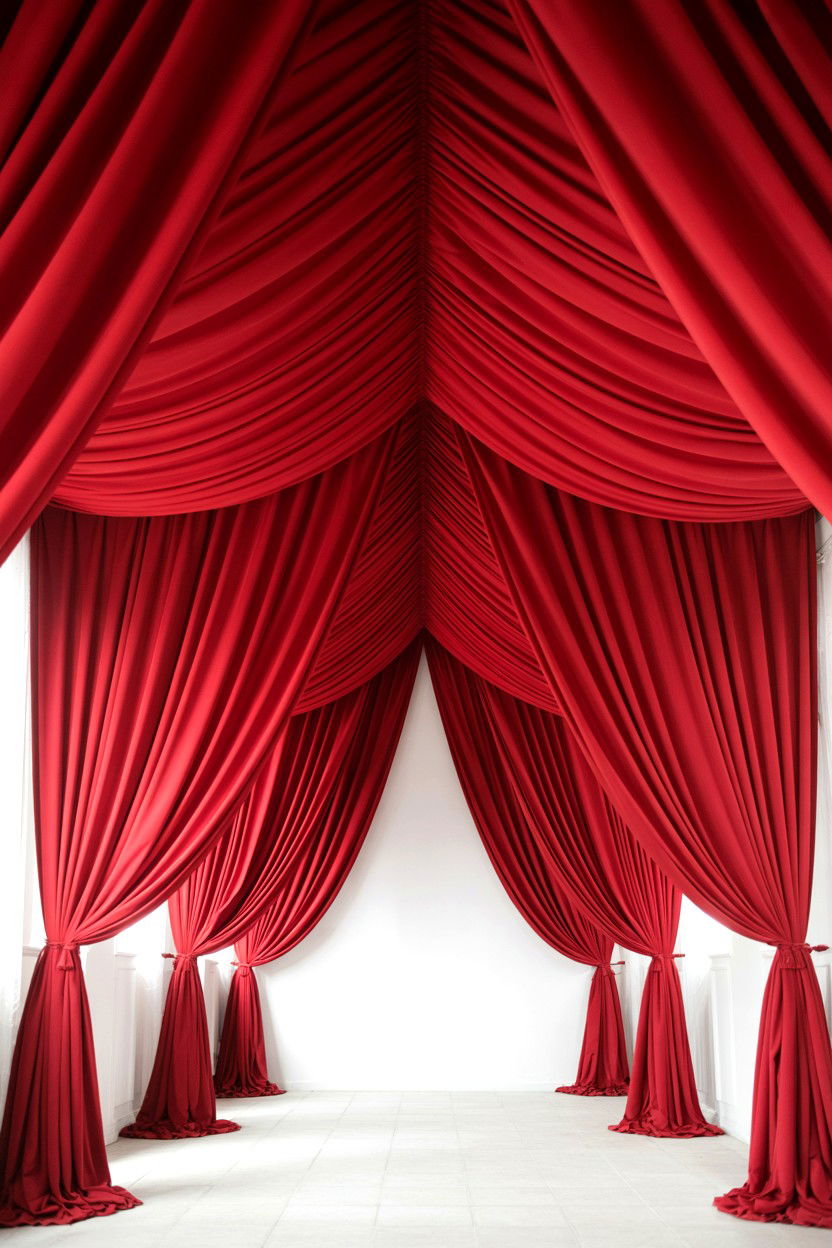 Red Silk Drapery - 25 Valentine's Day Reception Ideas