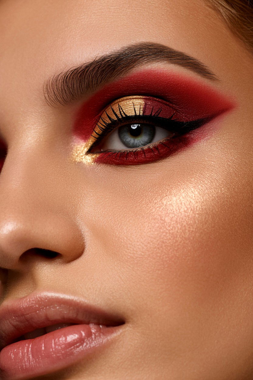 Red Smokey Eye - 25 Valentine's Day Eye Makeup Ideas