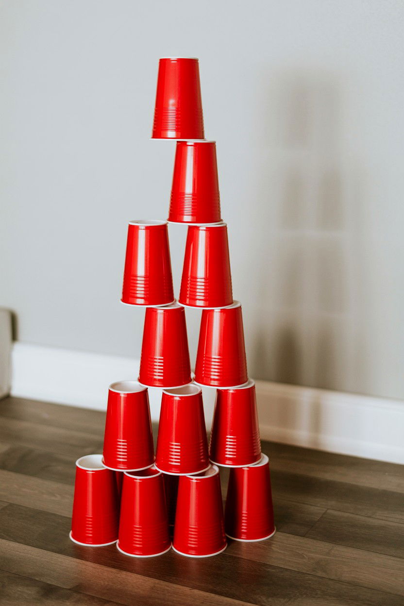 Red Solo Cup Tower - 25 Valentine's Day Minute to Win It Games