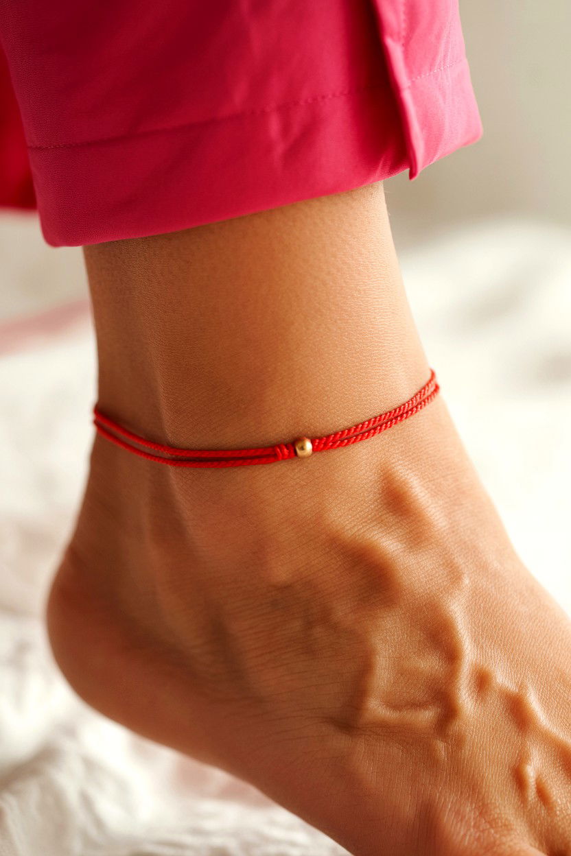 Red String Anklet - 25 Valentine's Day Anklet Ideas
