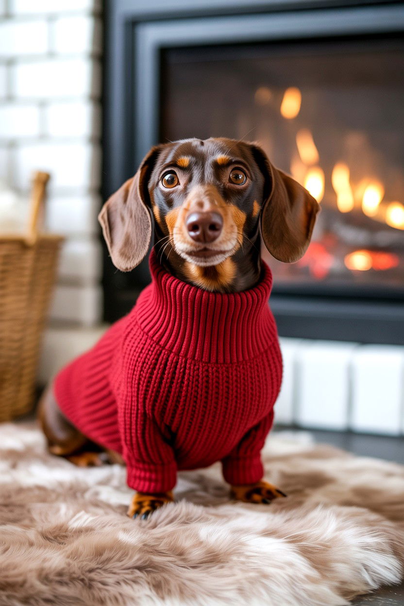 Red Sweater Dog - 25 Valentine's Day Pet Photo Ideas