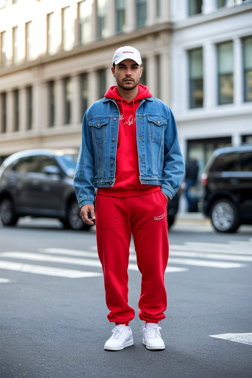 Red Sweatpants Street Style - 25 Valentine's Day Streetwear Outfits