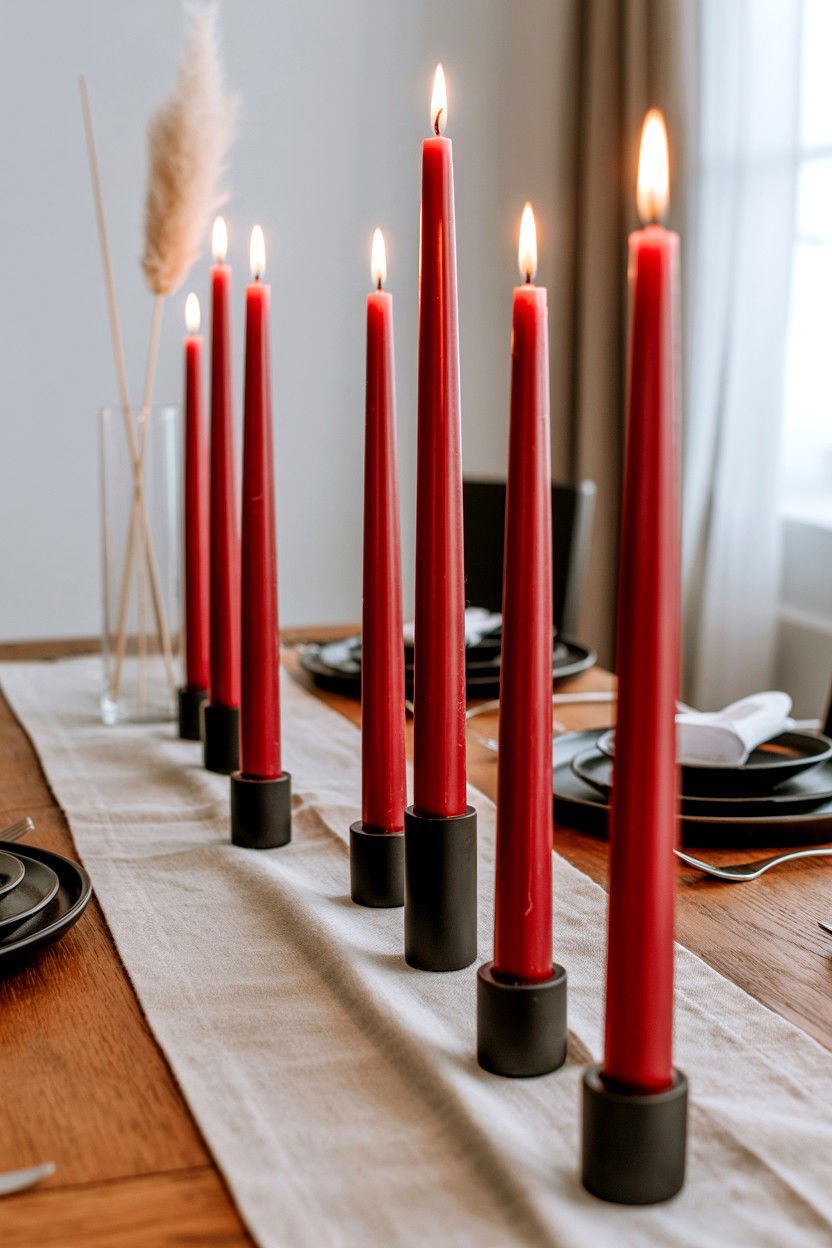 Red Taper Candles - 25 Modern Valentine's Day Decor Ideas