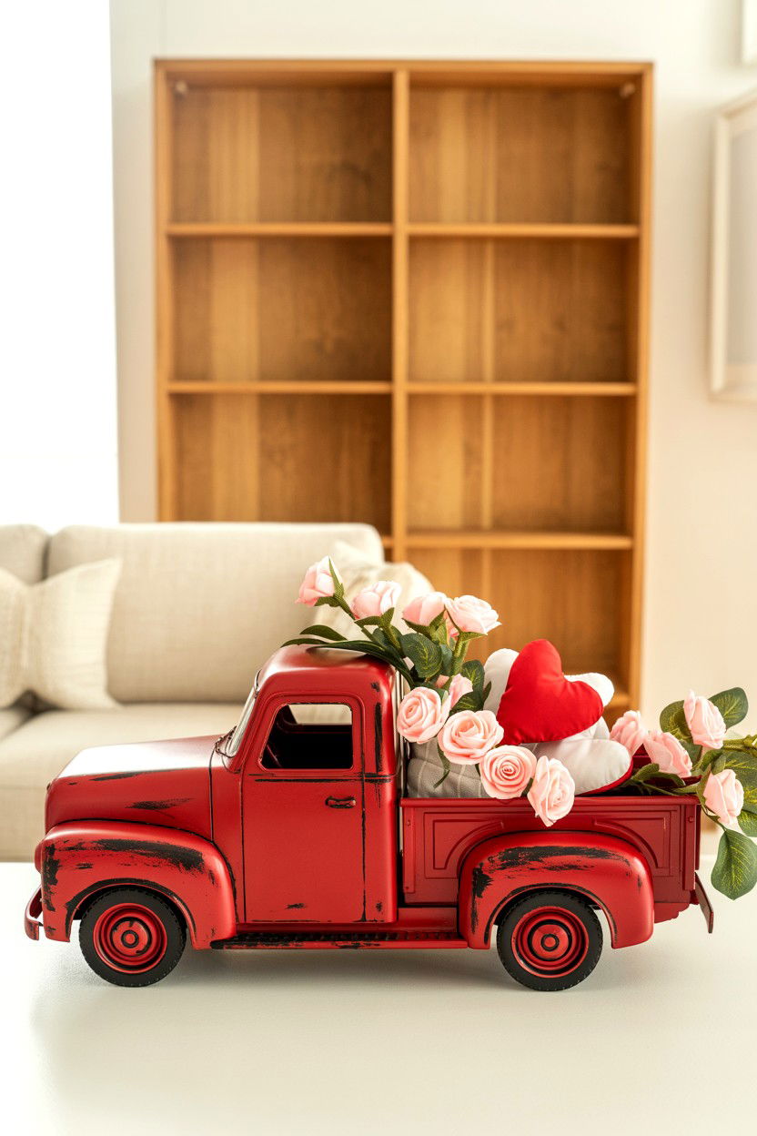Red Truck Decor - 25 Farmhouse Valentine's Day Decor Ideas