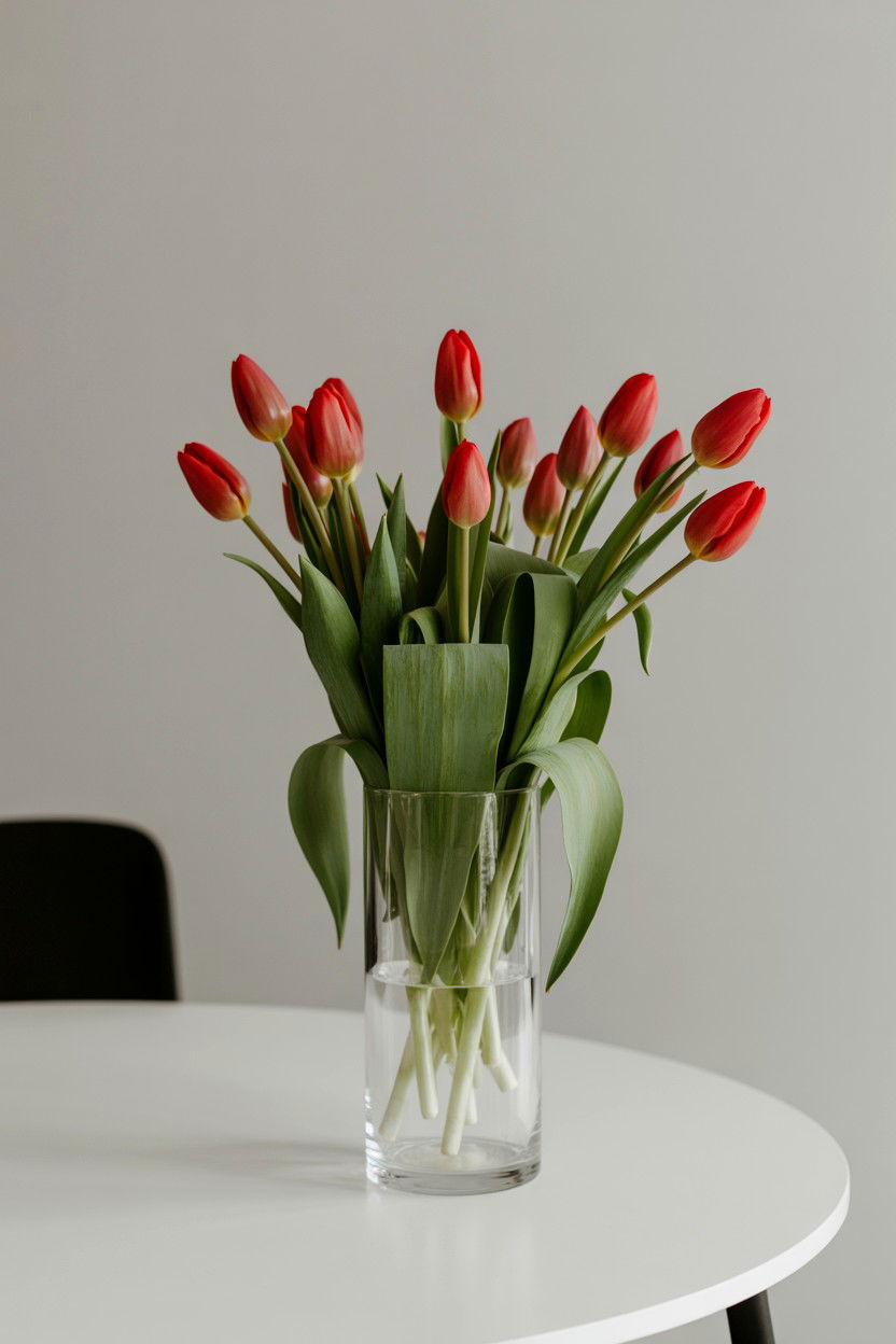 Red Tulips Centerpiece - 25 Valentine's Day Wedding Flower Ideas