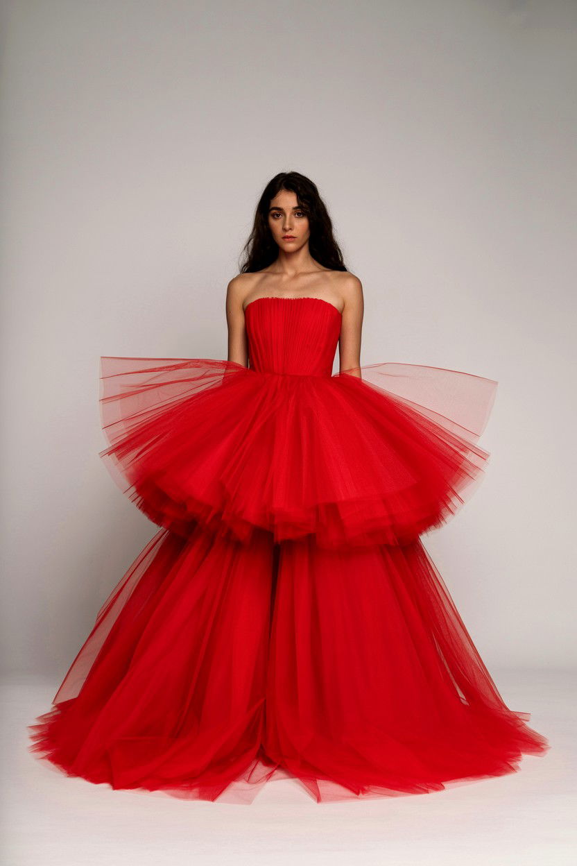 Red Tulle Dress - 25 Maximalist Valentine's Day Ideas