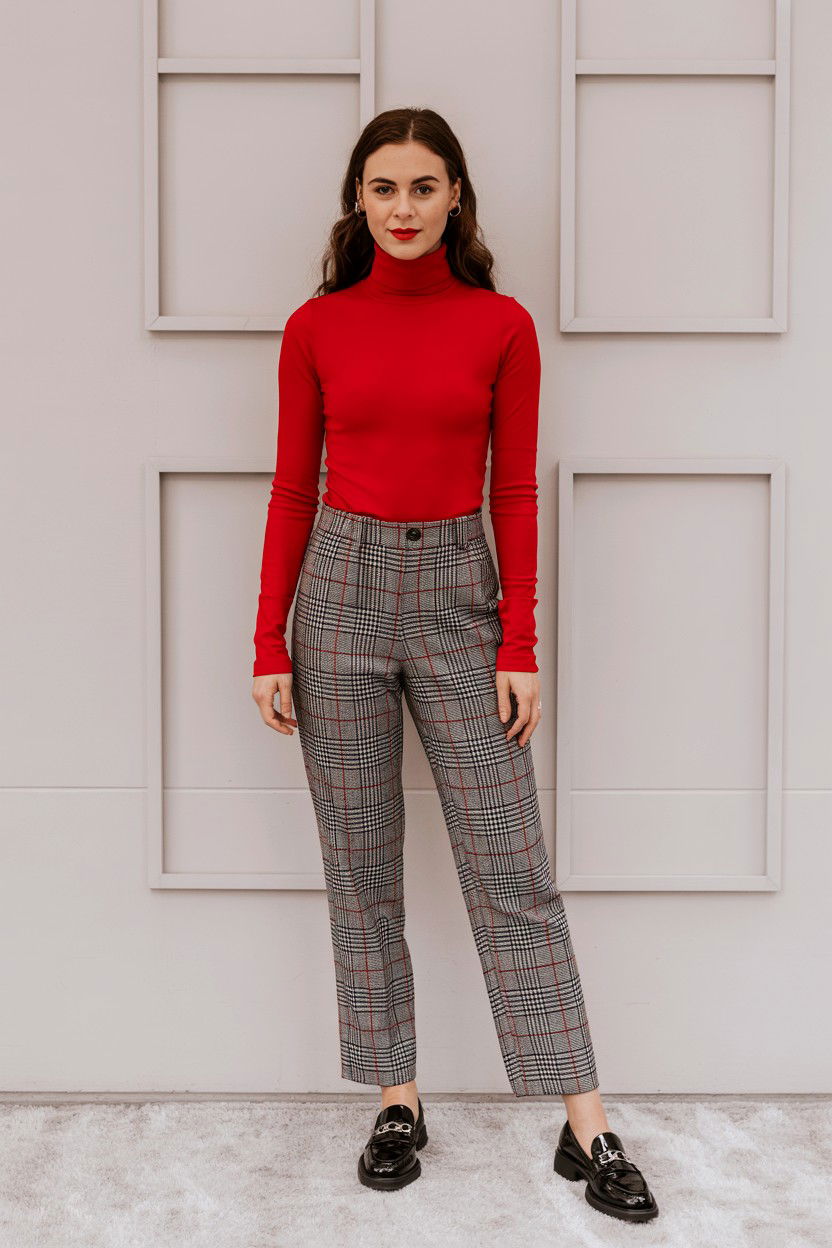 Red Turtleneck Sweater - 25 Valentine's Day Work Outfits