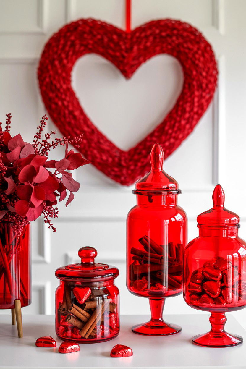 Red Valentine Decor - 25 Valentine's Day Vignette Ideas