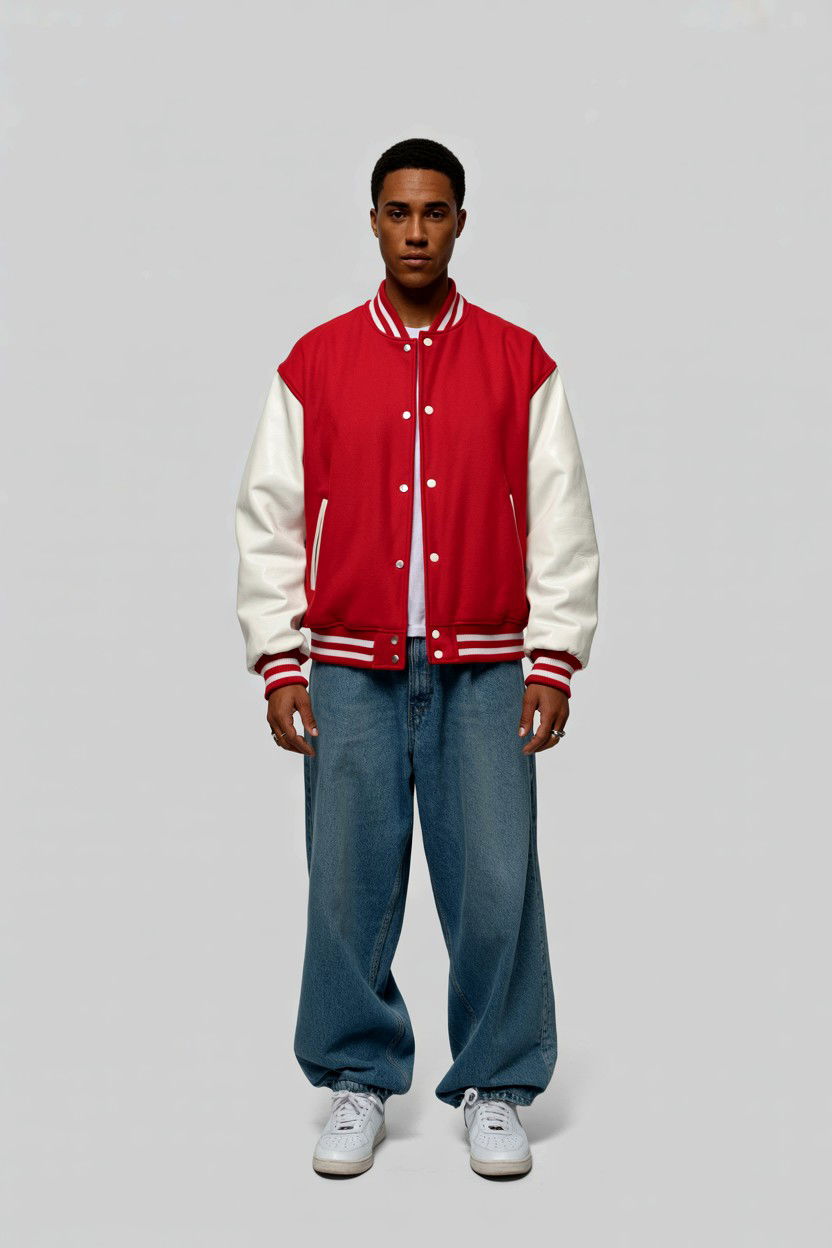 Red Varsity Jacket Look - 25 Valentine's Day Streetwear Outfits