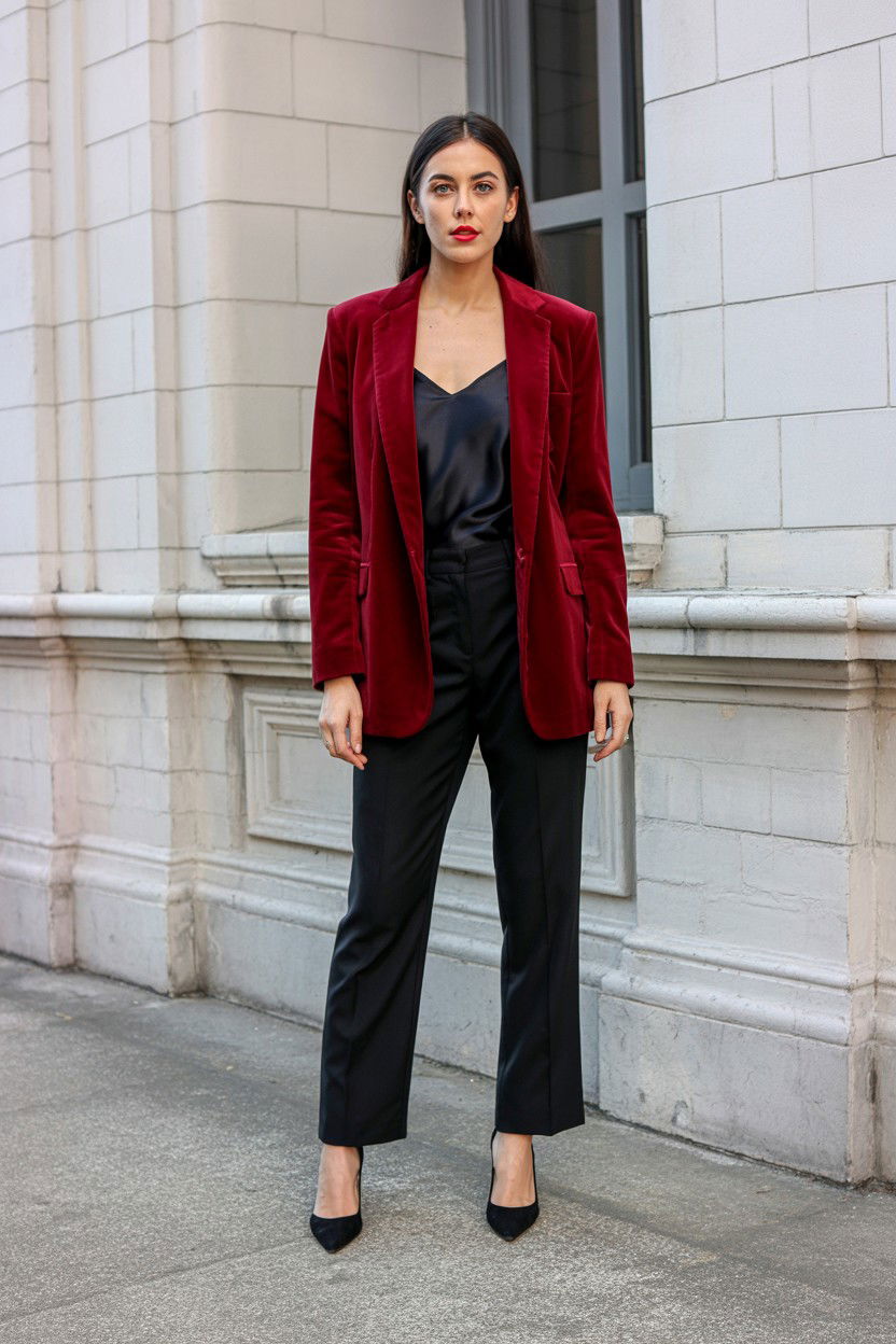 Red Velvet Blazer Outfit - 25 Valentine's Day Old Money Outfits
