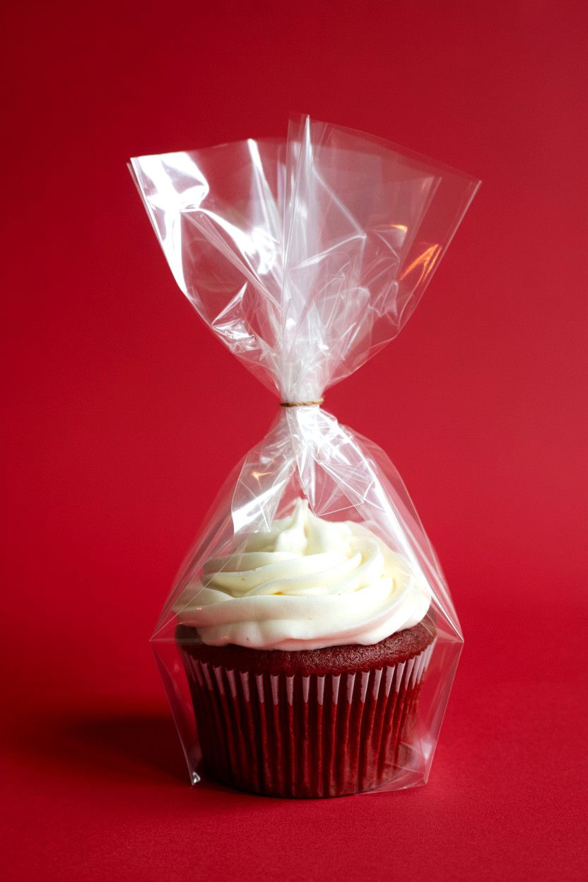 Red Velvet Cupcake Wrap - 25 Valentine's Day Cellophane Bag Ideas