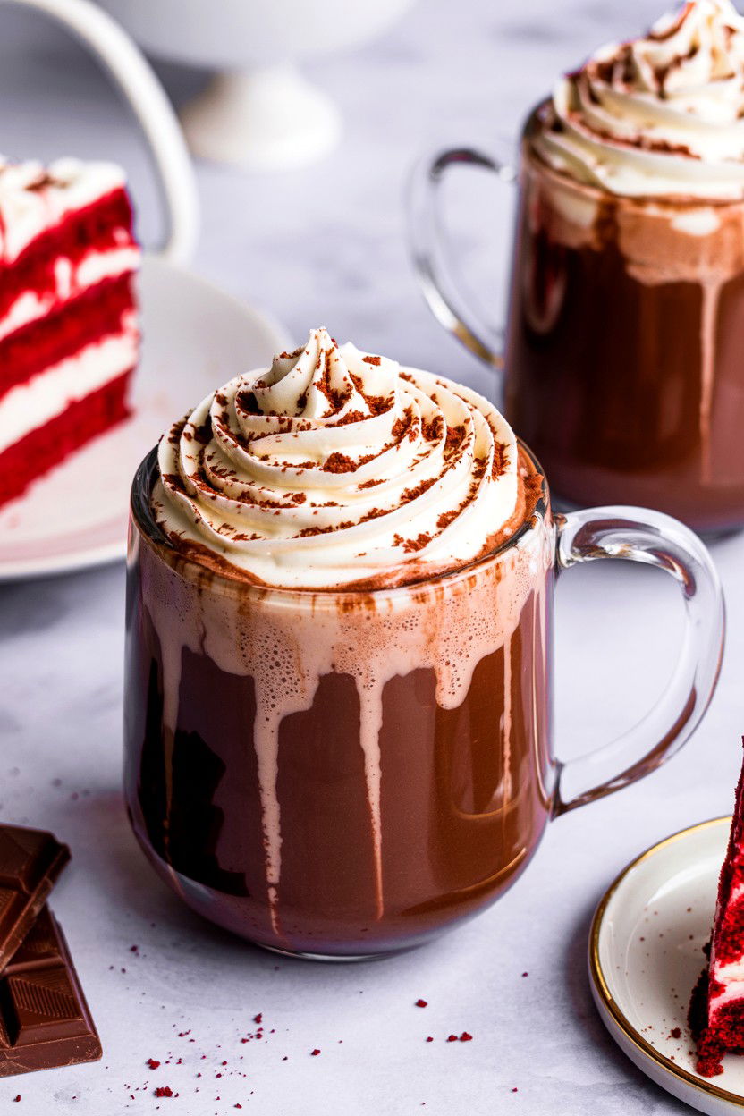 Red Velvet Hot Chocolate - 25 Valentine's Day Hot Chocolate Recipes