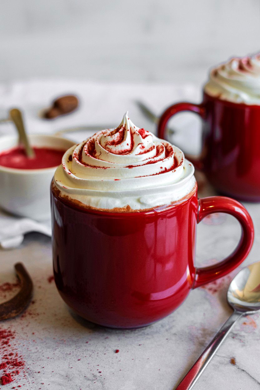 Red Velvet Hot Cocoa - 25 Valentine's Day Non Alcoholic Drink Ideas