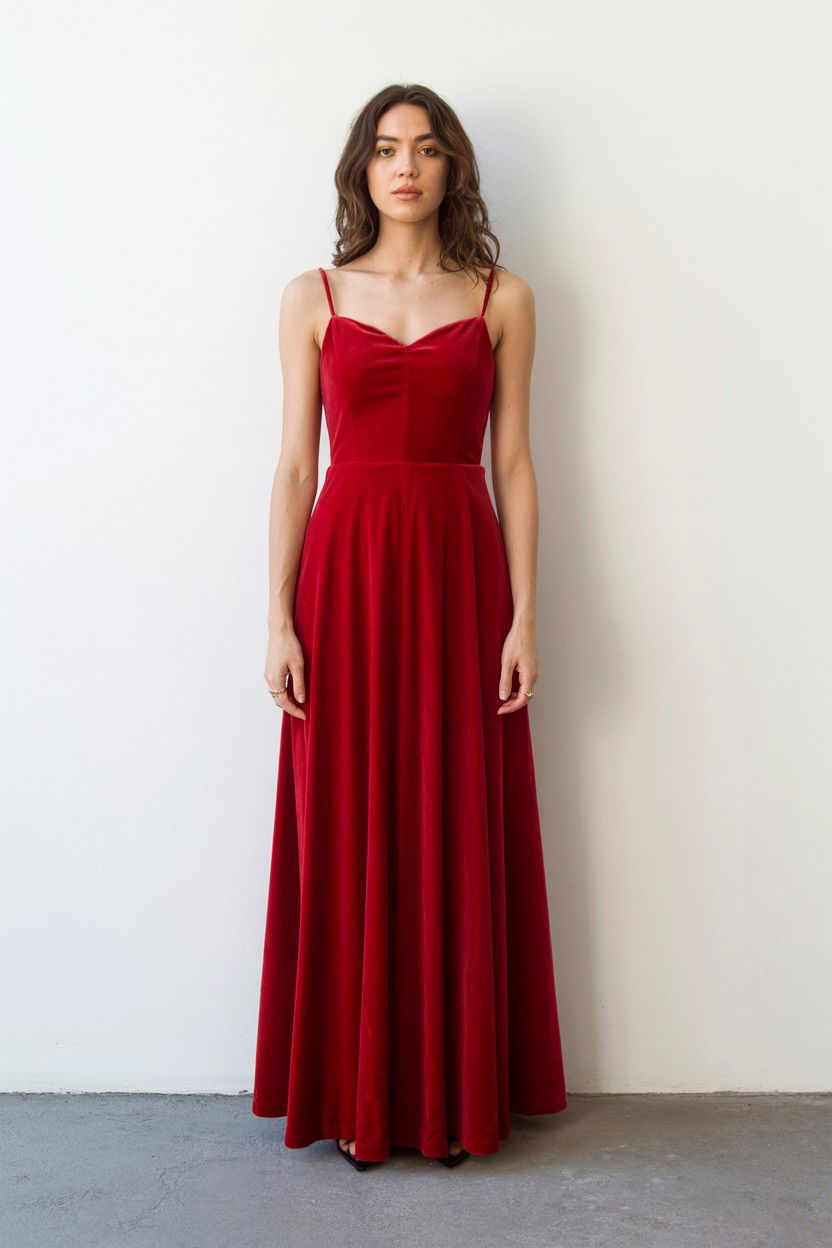 Red Velvet Maxi Dress - 25 Valentine's Day Maxi Dress Ideas