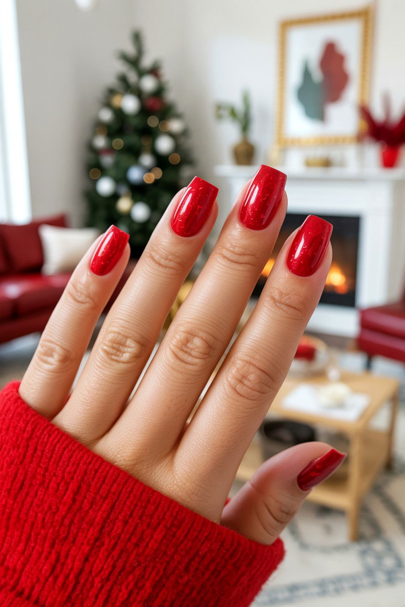 Red Velvet Nails - 25 Short Valentine's Day Nail Ideas