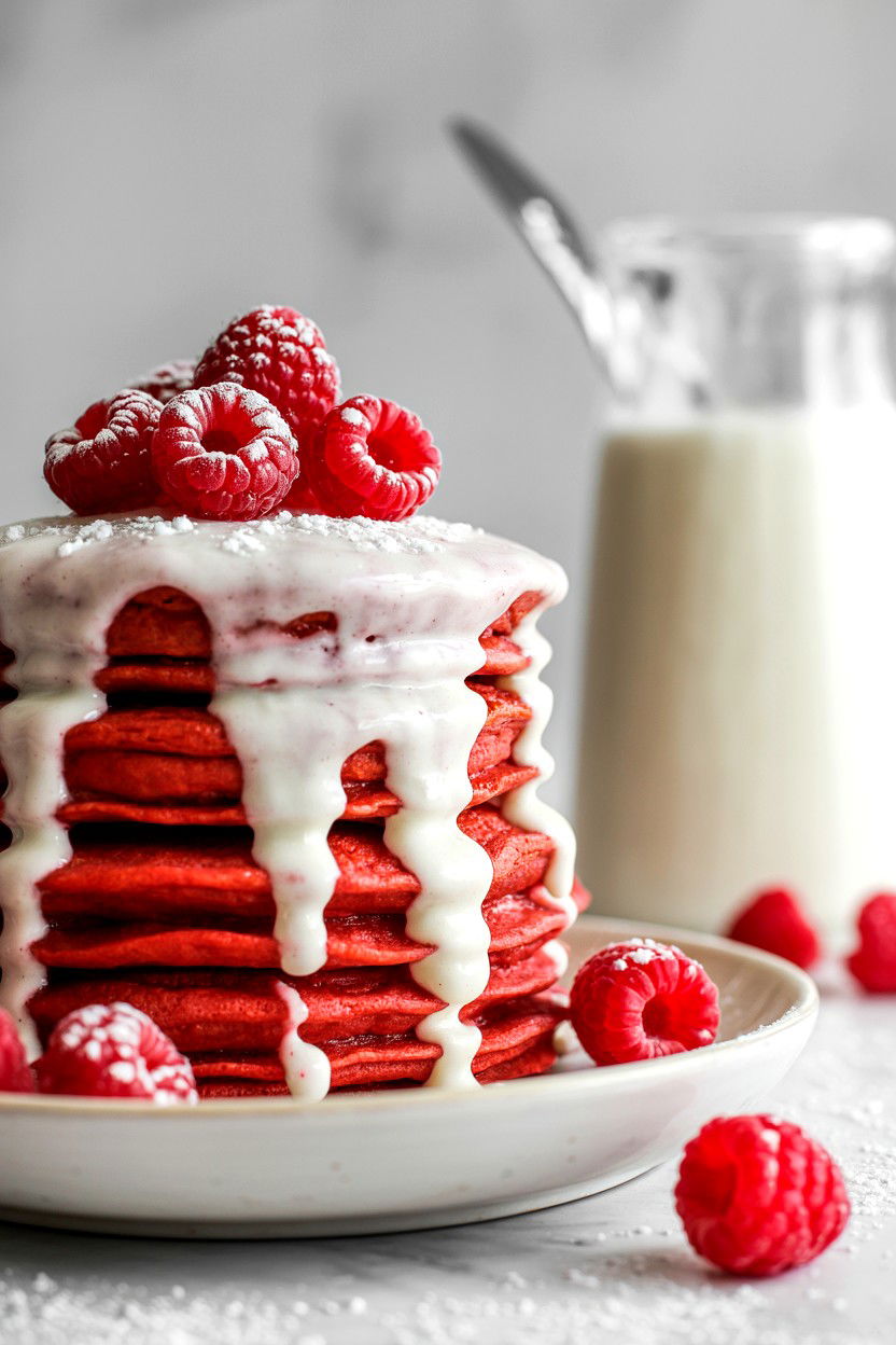 Red Velvet Pancakes - 25 Valentine's Day Lunch Surprise Ideas