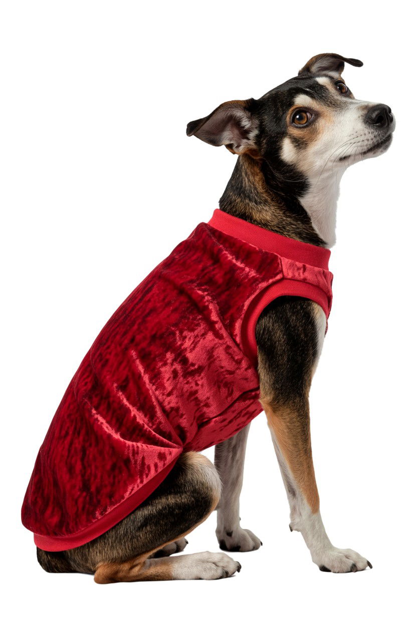 Red Velvet Pet Sweater - 25 Valentine's Day Pet Sweater Ideas