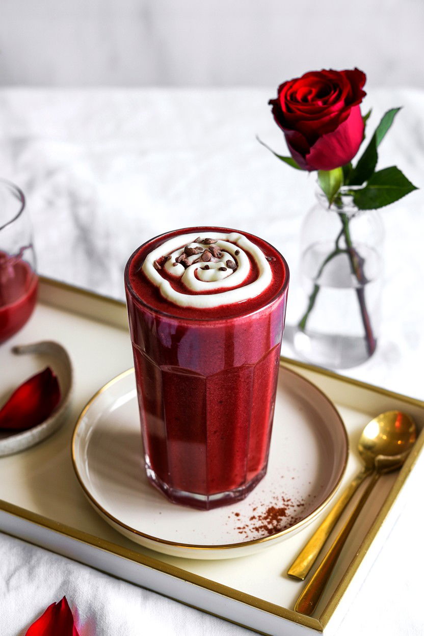 Red Velvet Smoothie - 25 Valentine's Day Smoothie Recipes
