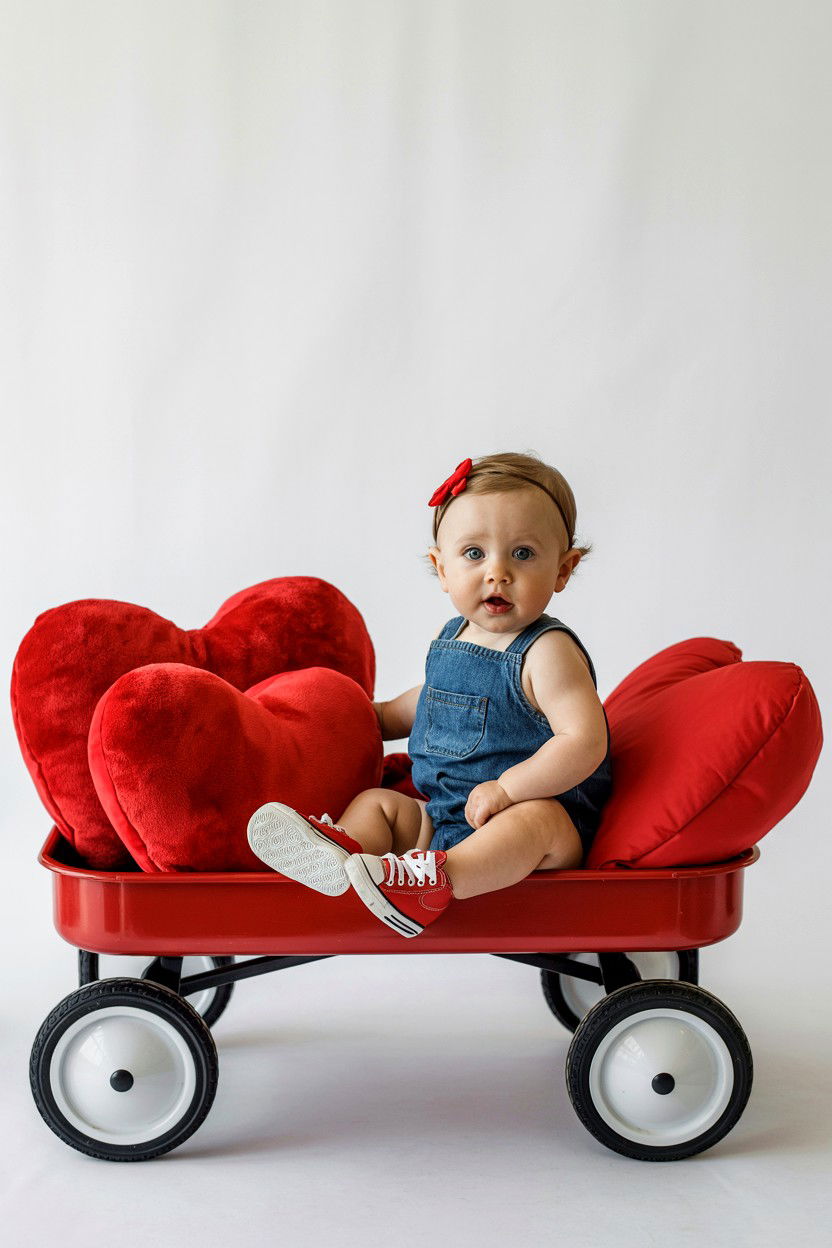 Red Wagon Photo - 25 Valentine's Day Baby Photo Ideas