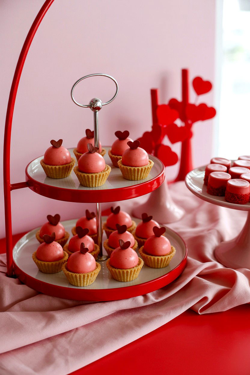 Red and pink dessert bar - 25 Valentine's Day Dessert Table Ideas
