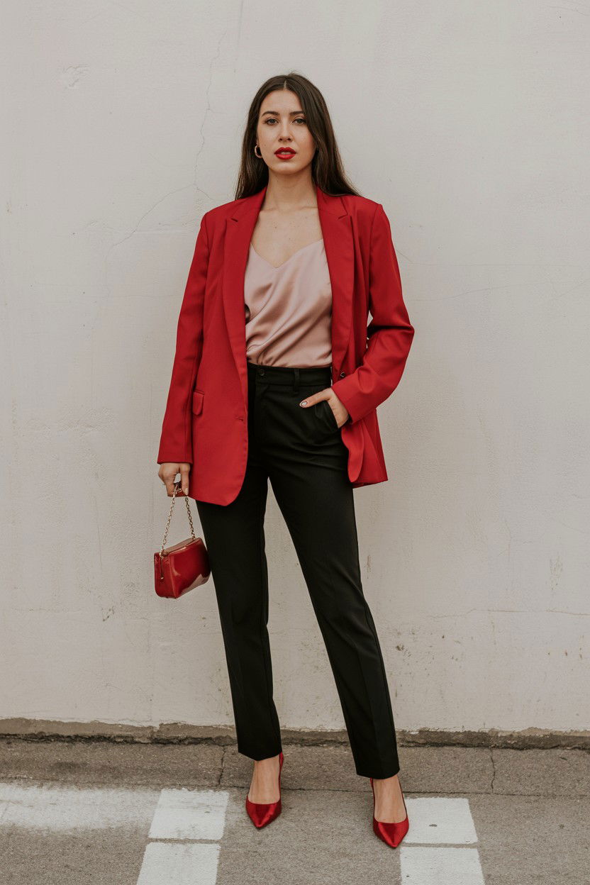 Red blazer outfit - 25 Valentine's Day Blazer Outfits