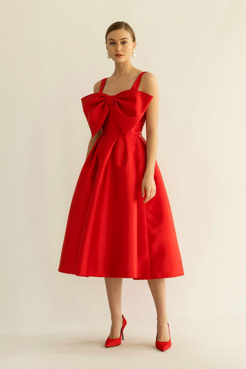 Red bow dress - 25 Valentine's Day Night Out Outfits