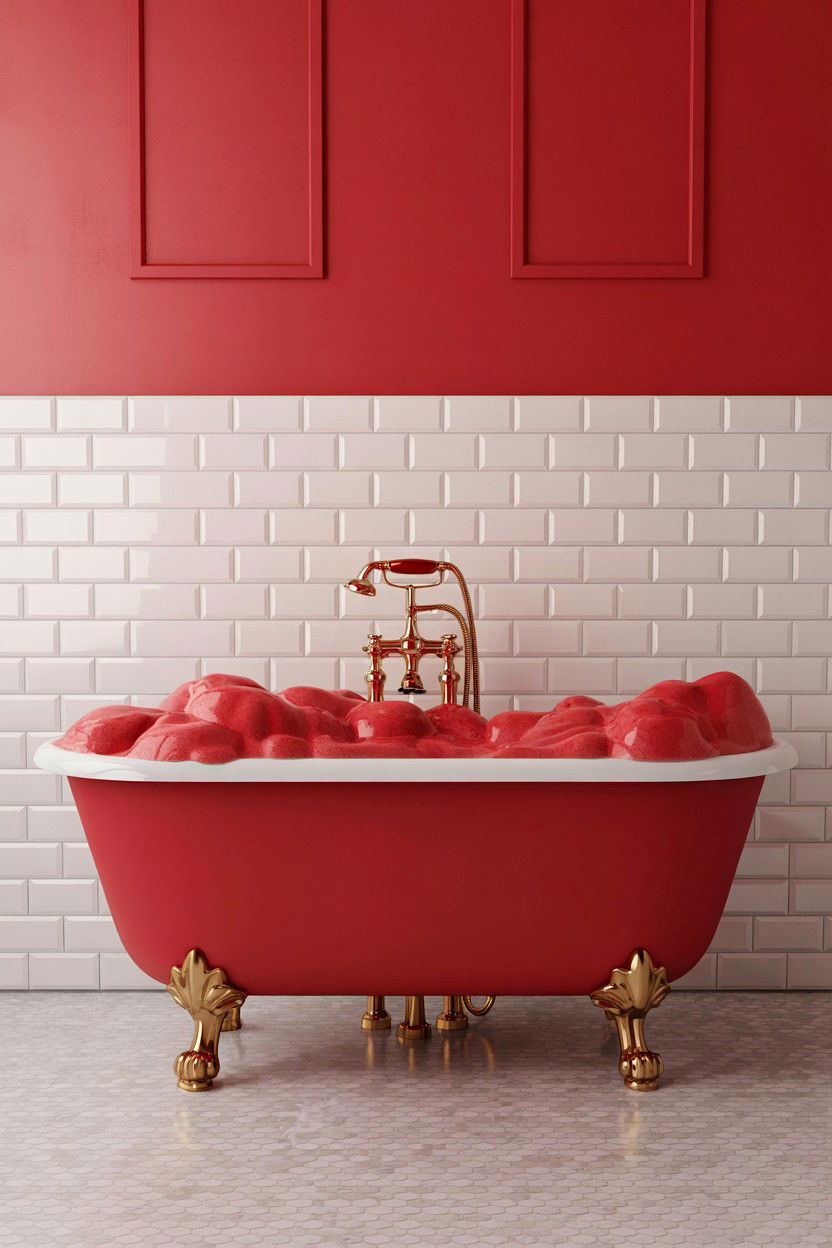 Red bubble bath - 25 Valentine's Day Bubble Bath Ideas