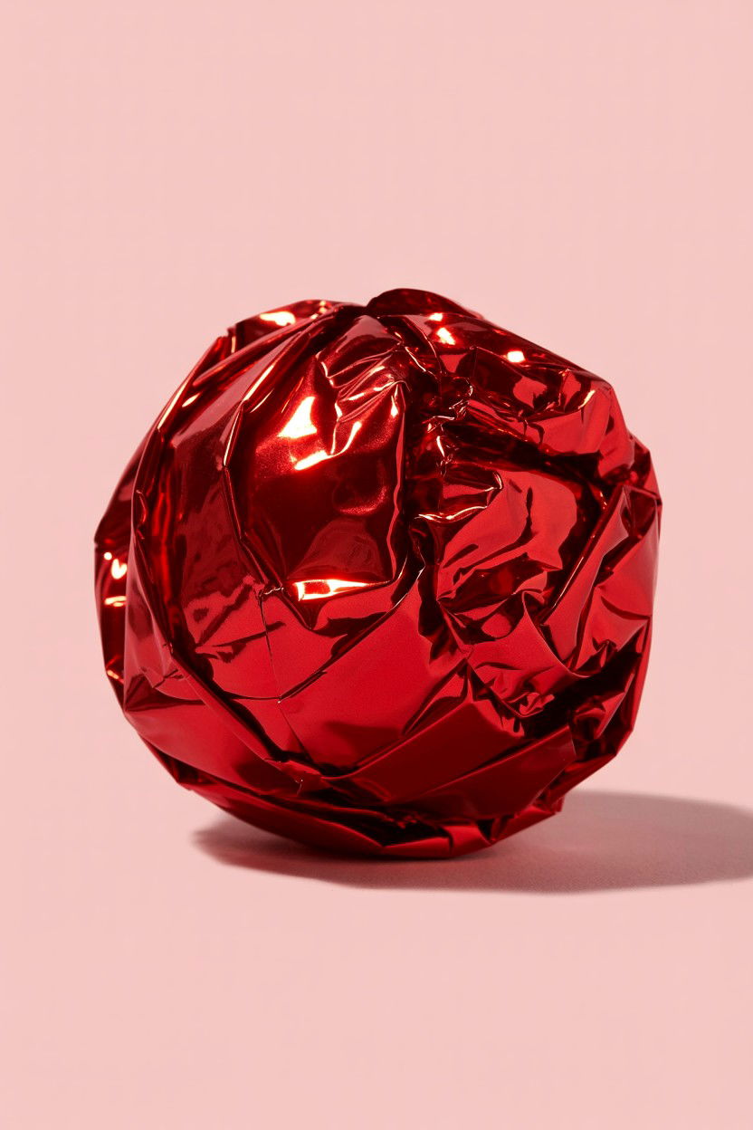 Red crinkle ball - 25 Valentine's Day Cat Toy Ideas