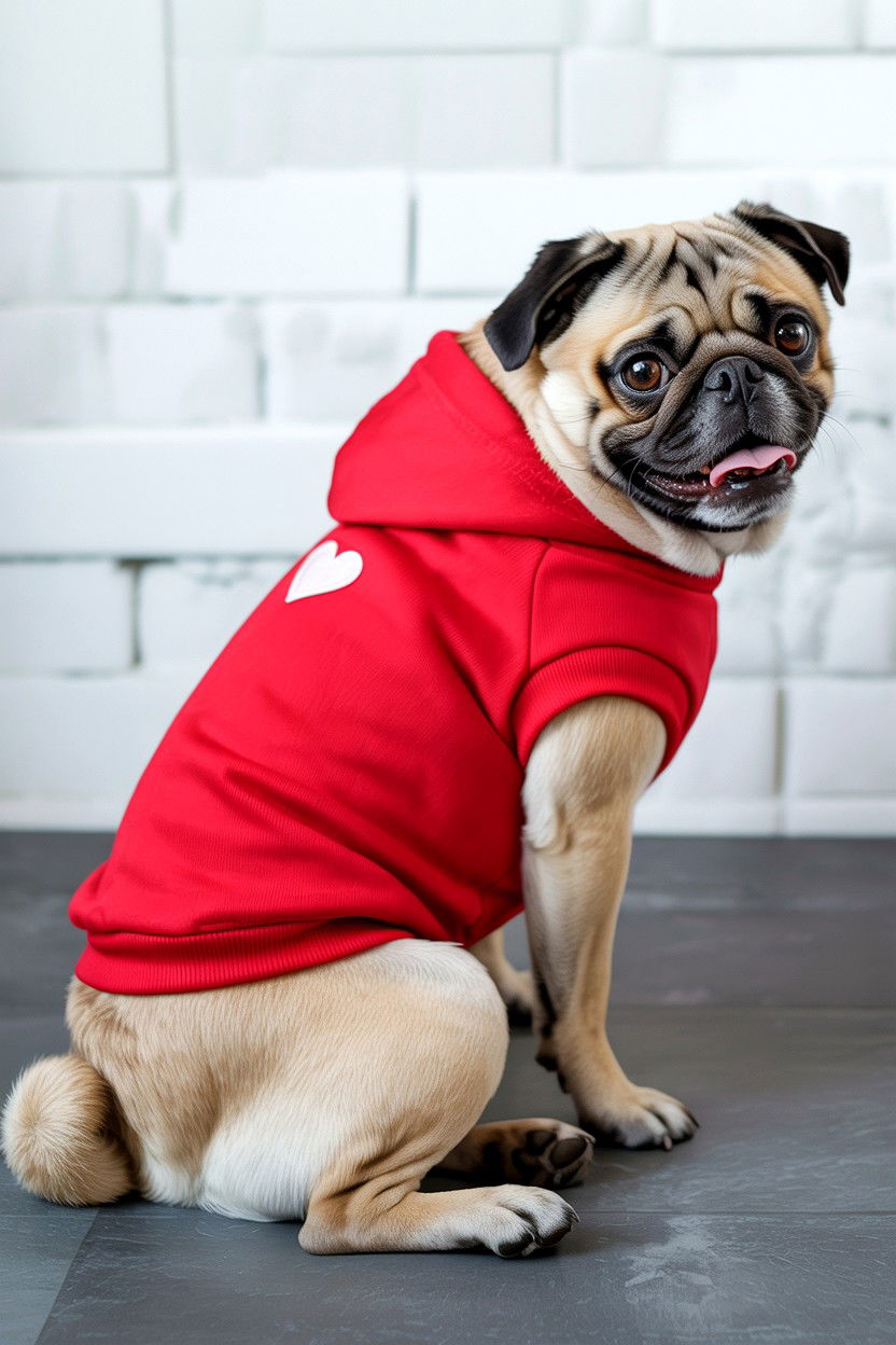 Red dog hoodie - 25 Valentine's Day Pet Accessory Ideas