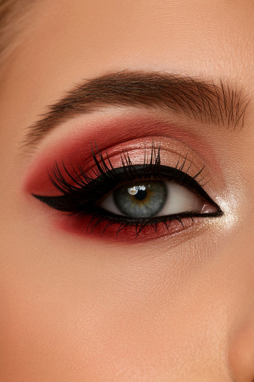 Red fox eye makeup - 25 Valentine's Day Fox Eye Makeup