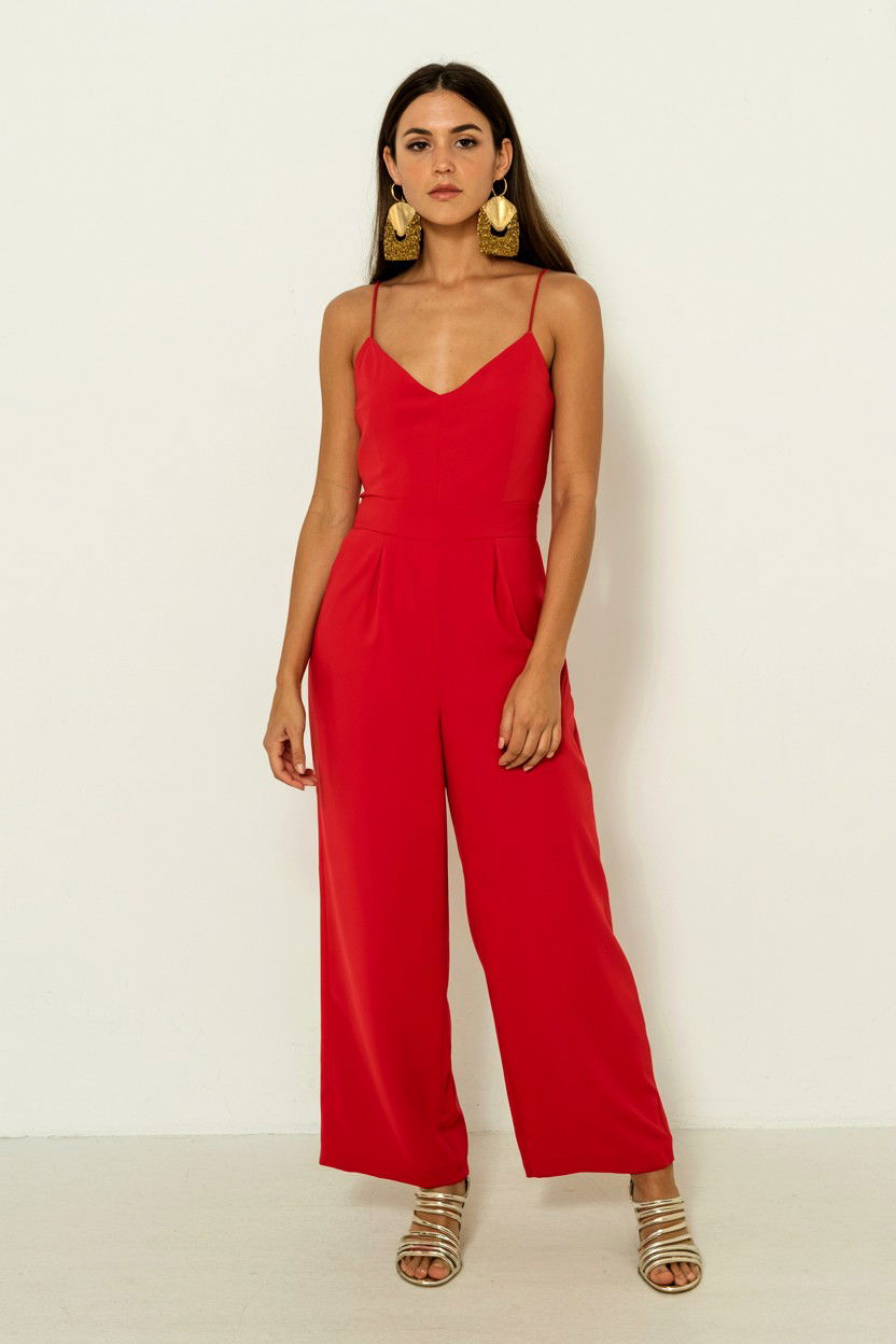 Red jumpsuit - 25 Valentine's Day Night Out Outfits