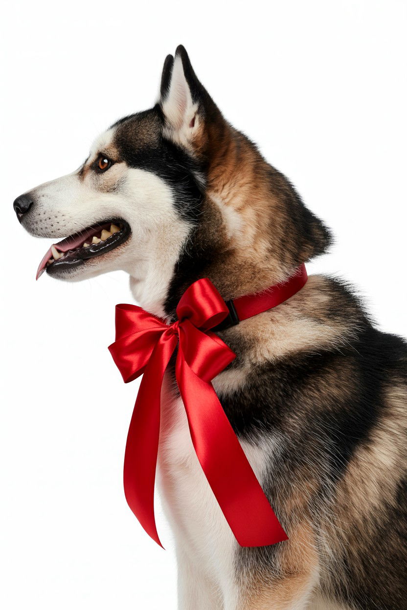 Red ribbon pet collar - 25 Valentine's Day Pet Costume Ideas