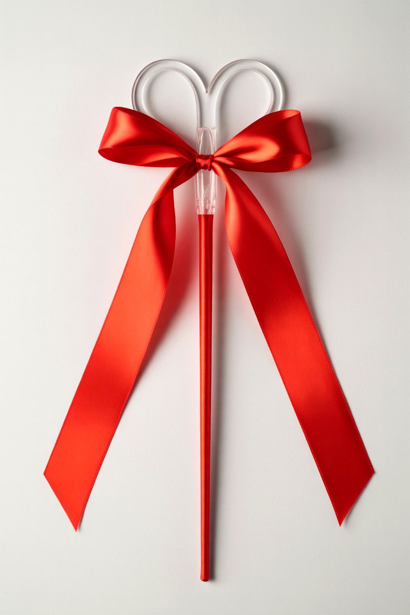 Red ribbon wand - 25 Valentine's Day Cat Toy Ideas