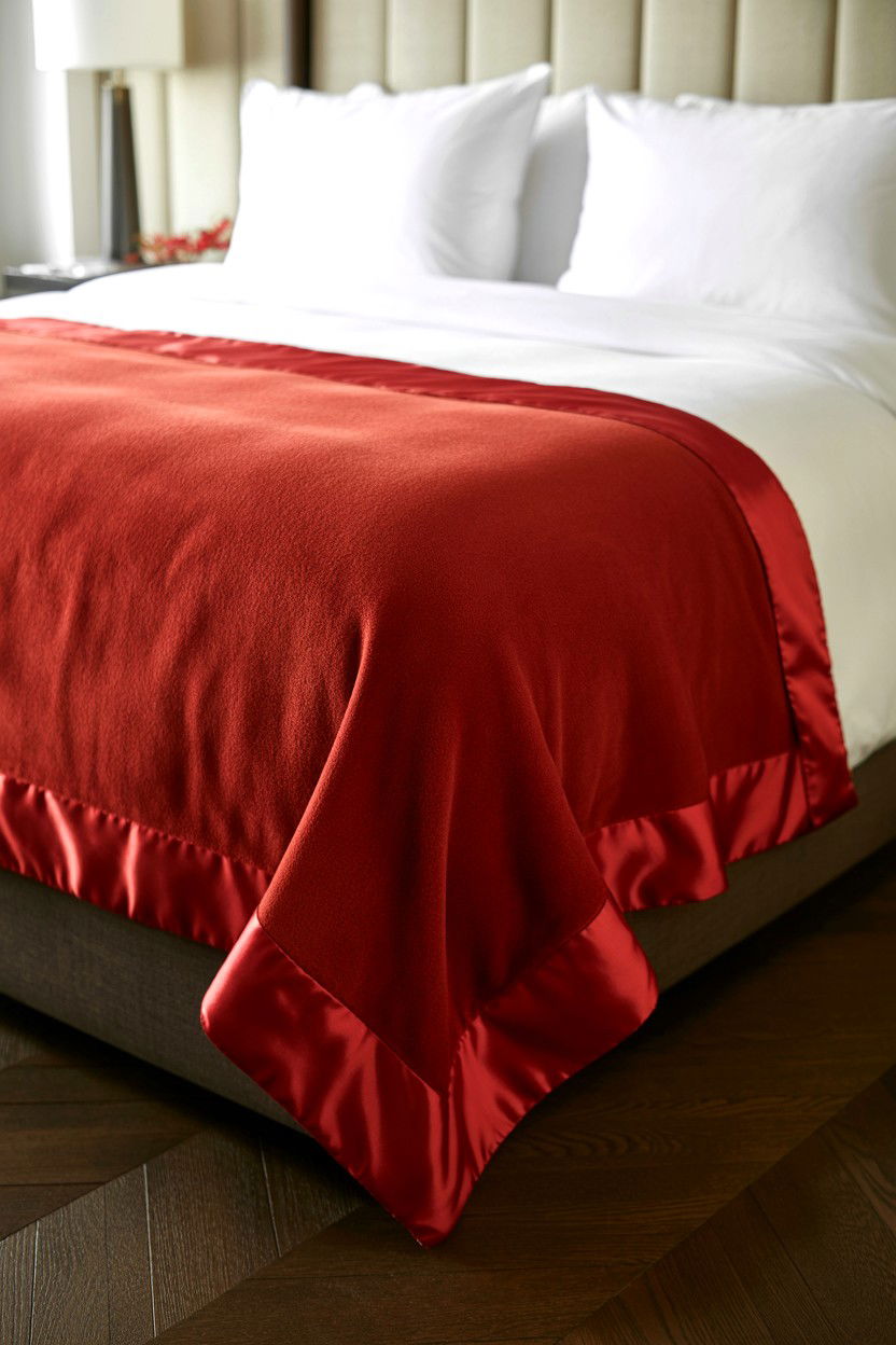 Red satin trim blanket - 25 Valentine's Day Throw Blanket Ideas