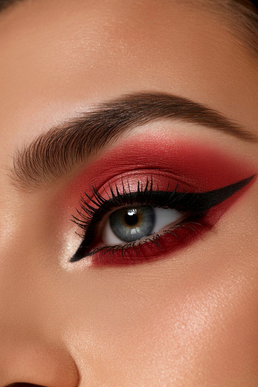 Red smoky eye - 25 Smoky Eye Valentine's Day Looks