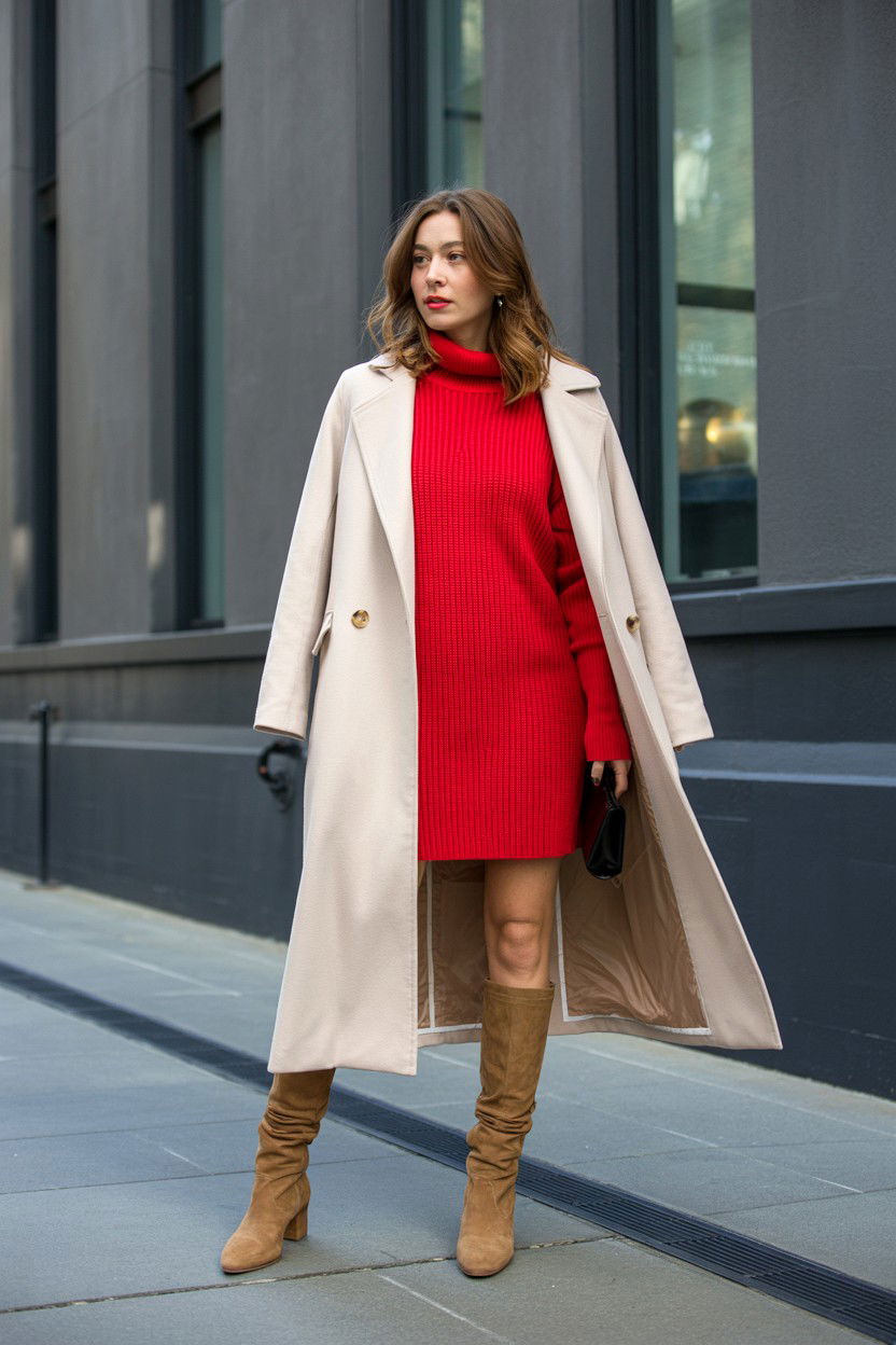 Red sweater dress - 25 Valentine's Day Night Out Outfits