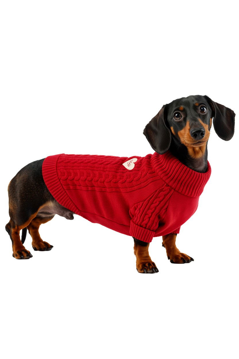 Red sweater for dogs - 25 Valentine's Day Pet Costume Ideas