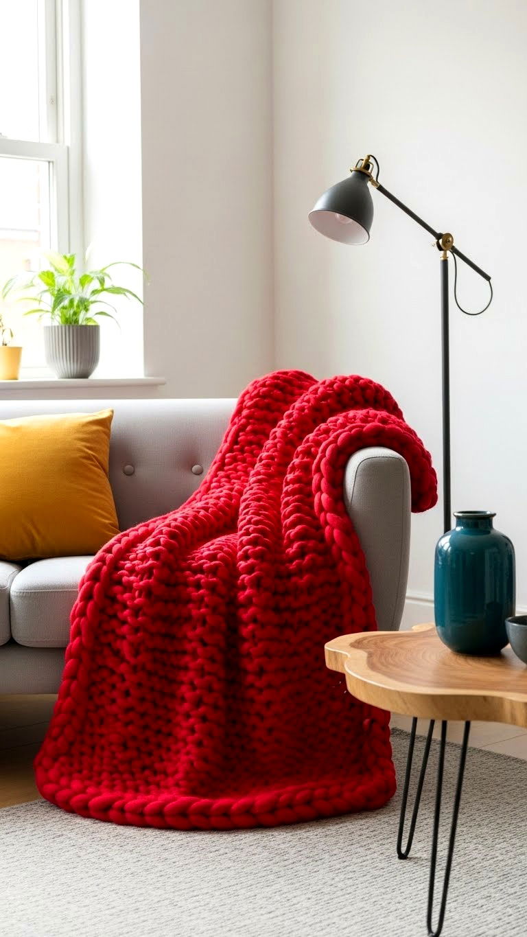 Red throw blanket - 25 valentine's day decor ideas