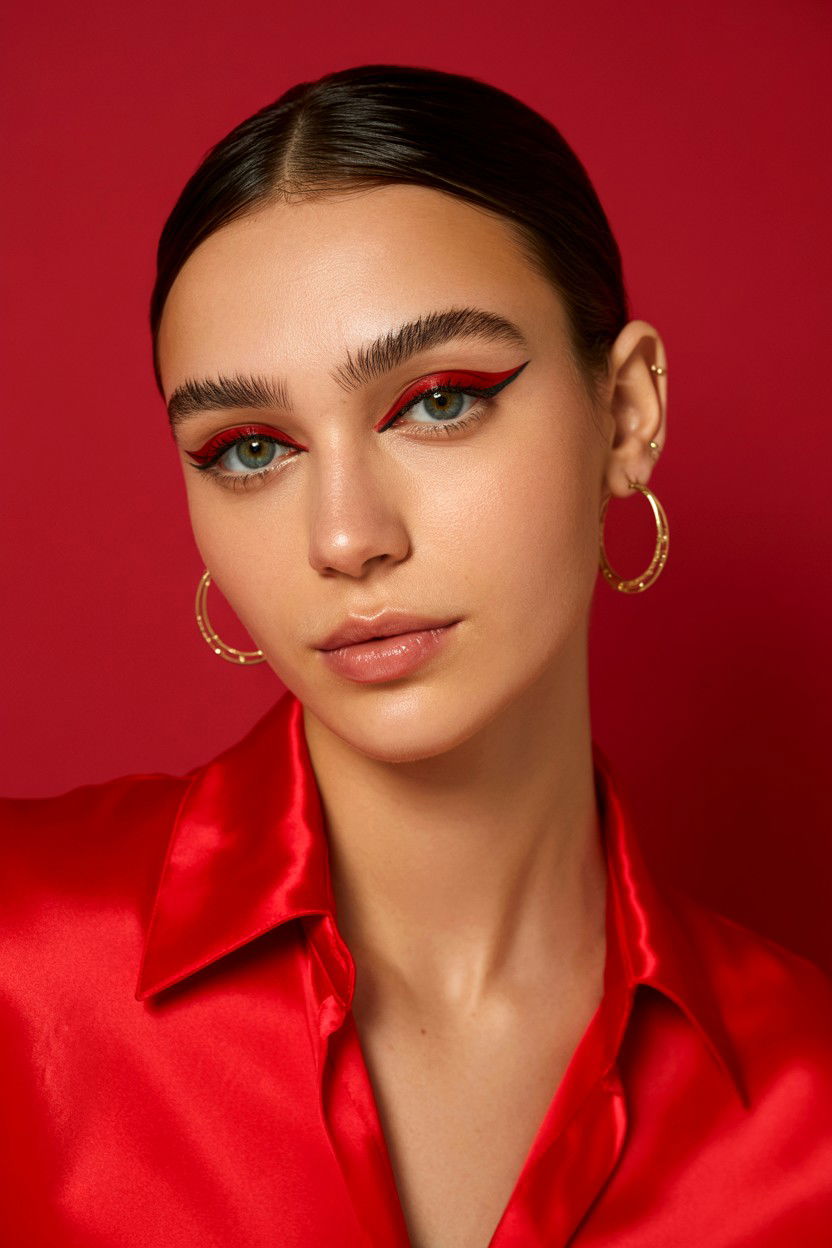 Red wing eyeliner - 25 Valentine's Day Eyeliner Ideas