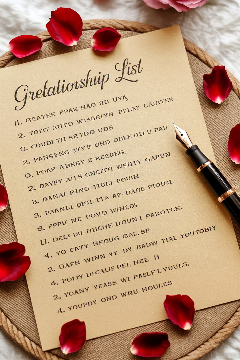 Relationship Gratitude List - 25 Valentine's Day Journal Ideas