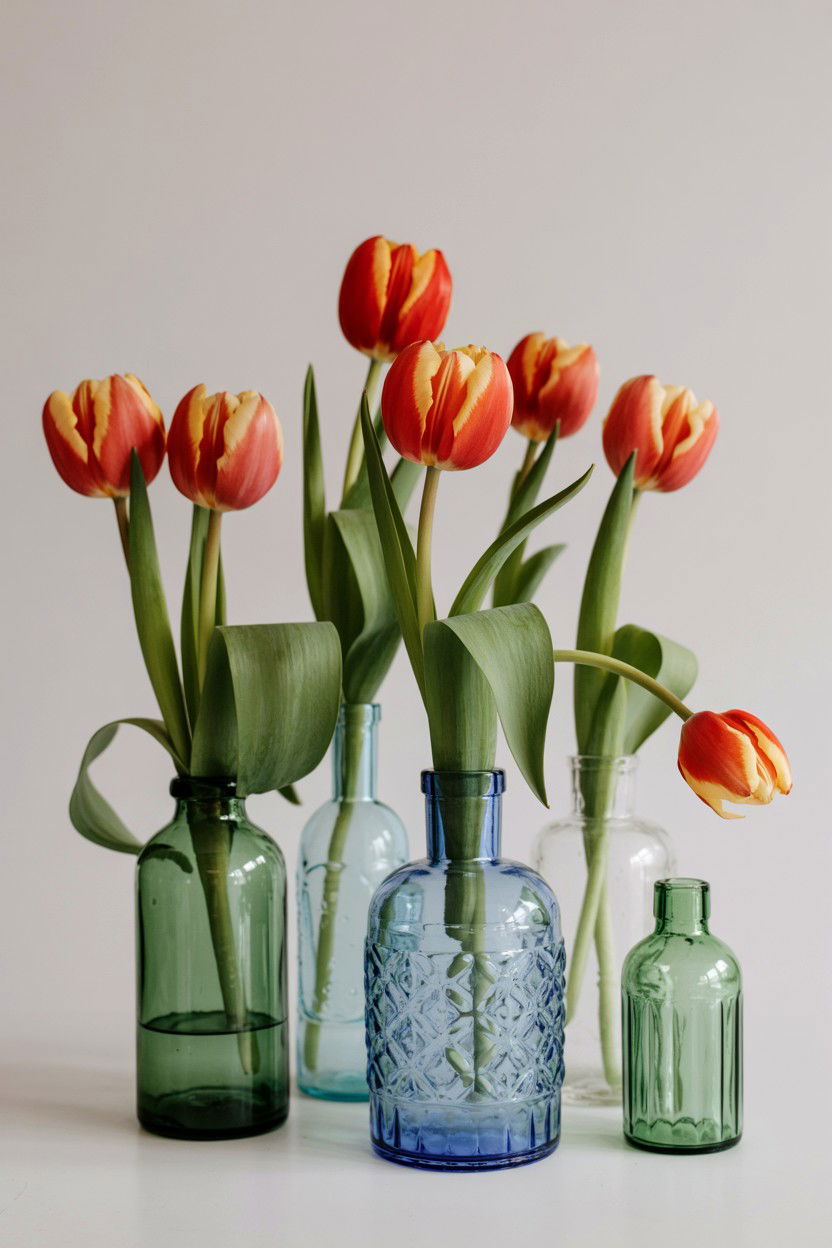 Rembrandt Tulip Floral Display - 25 Valentine's Day Tulip Arrangement Ideas