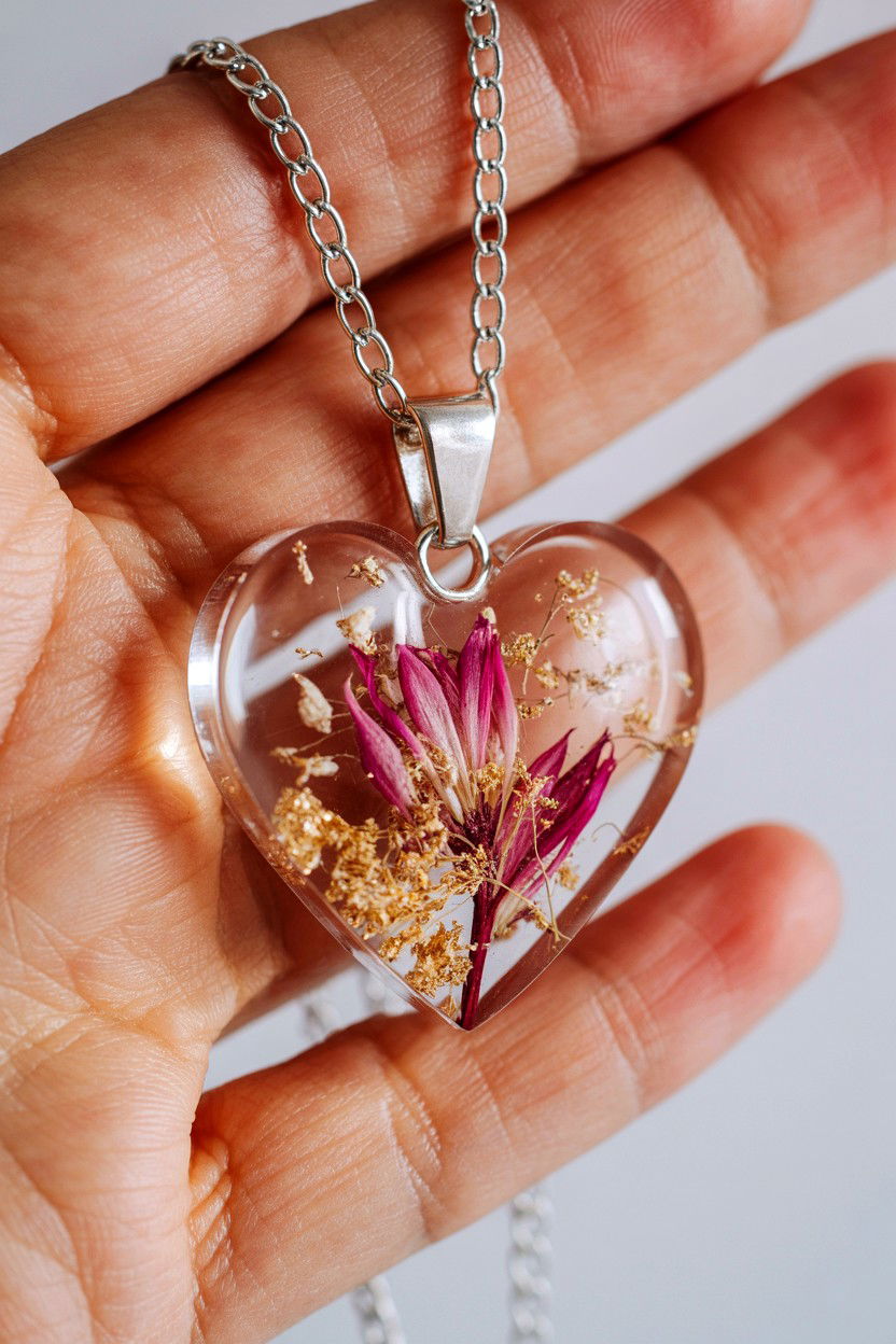 Resin Heart Jewelry - 25 Valentine's Day Art Class Ideas