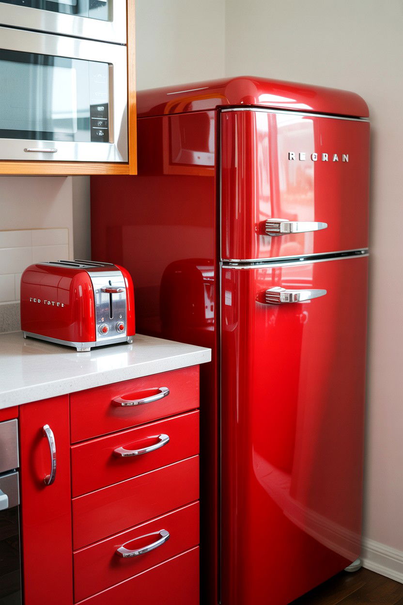 Retro Red Kitchen Appliances - 25 Retro Valentine's Day Ideas