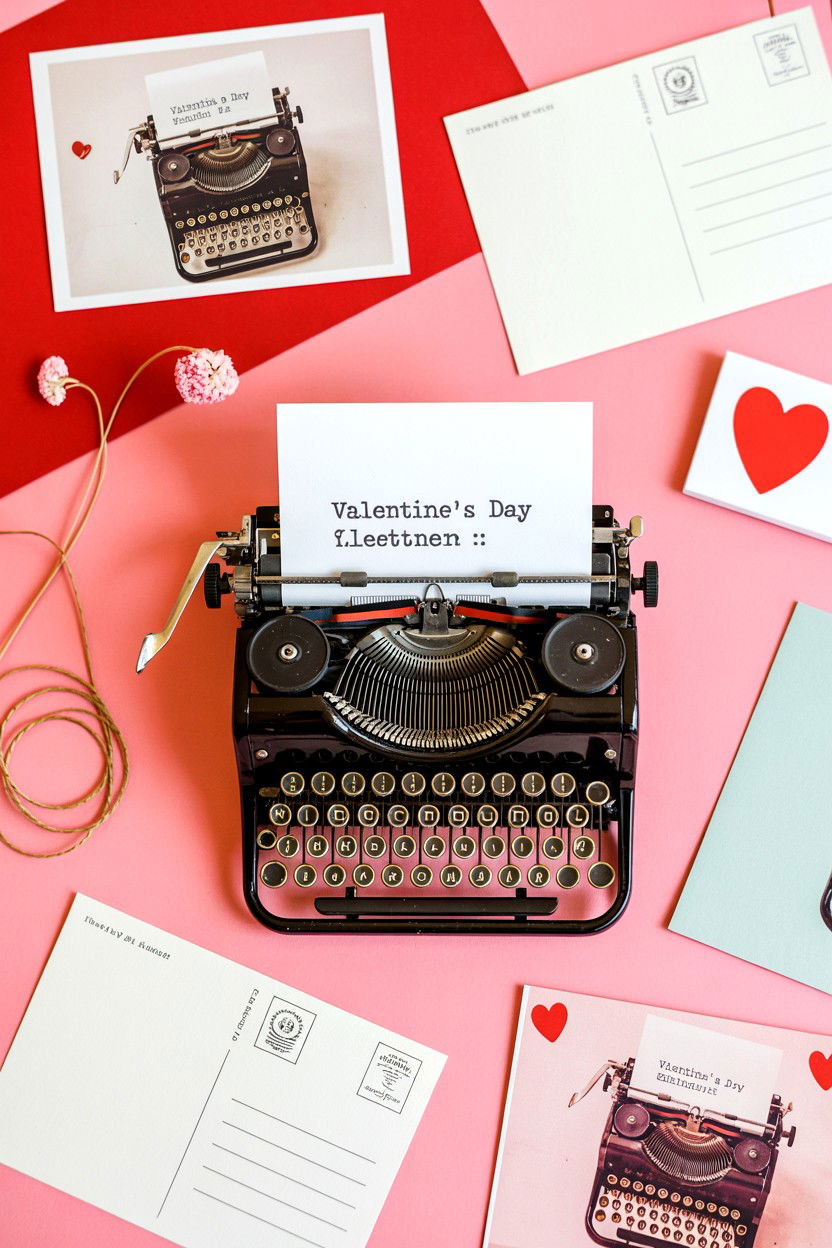 Retro Typewriter Postcards - 25 Valentine's Day Stationery Ideas