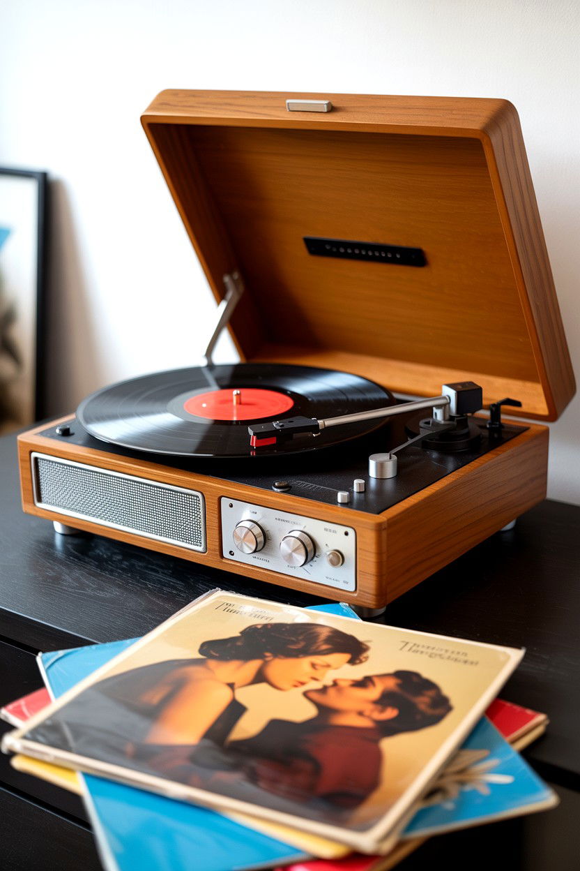 Retro Vinyl Record Player - 25 Retro Valentine's Day Ideas