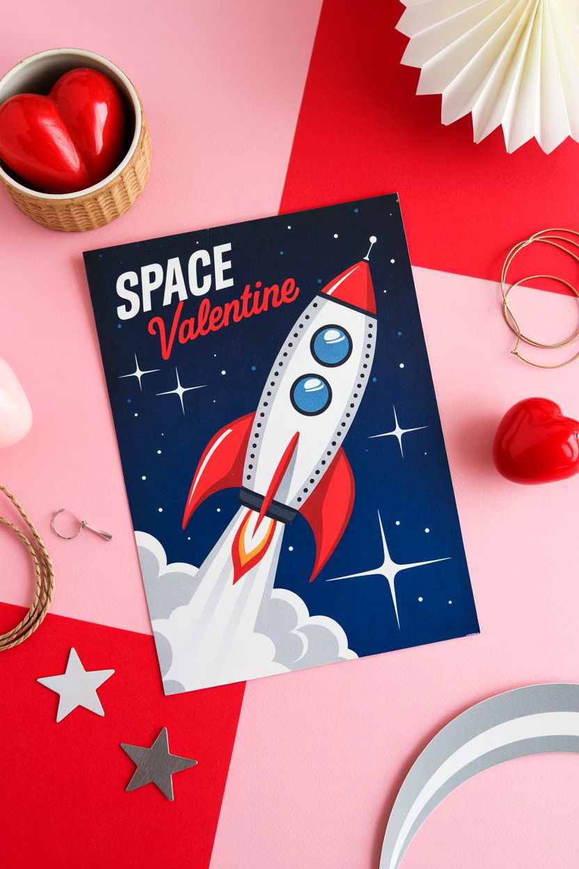 Retro space valentine - 25 Vintage Valentine's Day Card Ideas