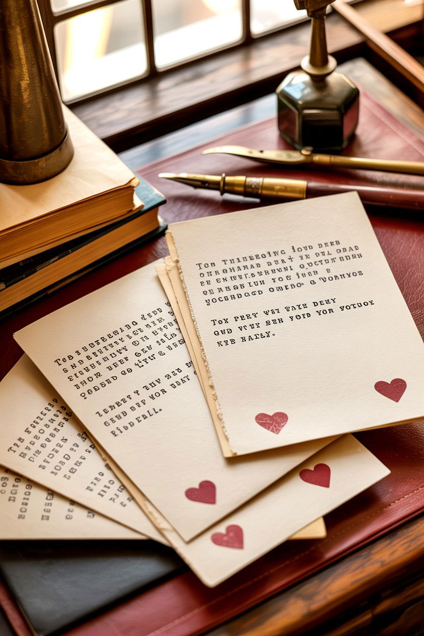 Retro typewritten cards - 25 Creative Valentine's Day Card Ideas