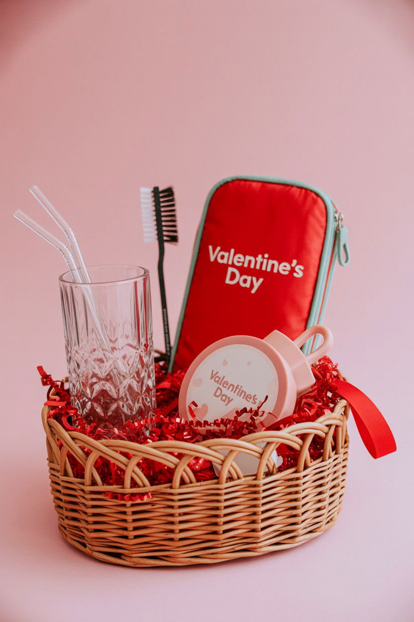 Reusable Glass Straws - 25 Valentine's Day Gift Basket Filler Ideas